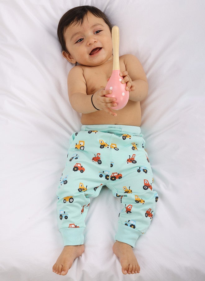 Bontots Infant Boys Organic Cotton Jogger with Little Tractor Print - Image 1